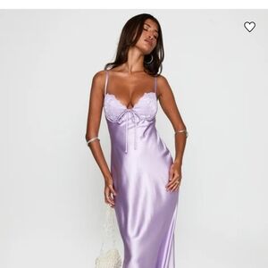 Princess Polly Fayden Biad Cut Lilac Maxi Dress Silky Sophistication
